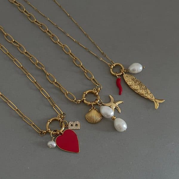 12 Birthstone Pendant Open End Ring Necklace