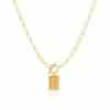 Clip Necklace Stainless Steel Cross Square Pendant Necklace