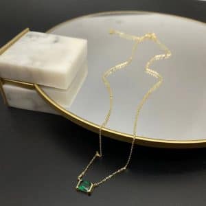 Women's Gold-plated Inlaid Lvzuan Pendant Necklace