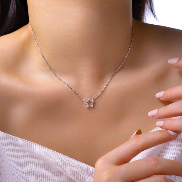 Hollow Necklace Make A Wish Star Clavicle Chain Does Not Fade