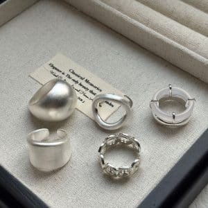 Brass Chalcedony Double-layer Ring High-grade Girl