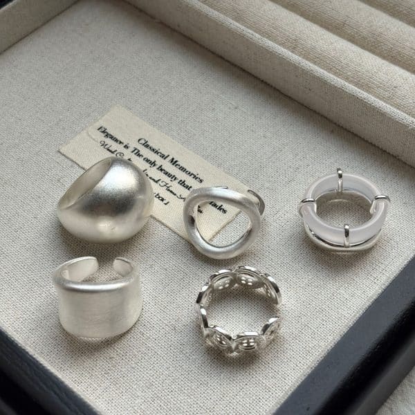 Brass Chalcedony Double-layer Ring High-grade Girl