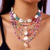 New Multi-layer Women's Fashion All-match Summer Starfish Shell Conch Bead Necklace 5-piece Set