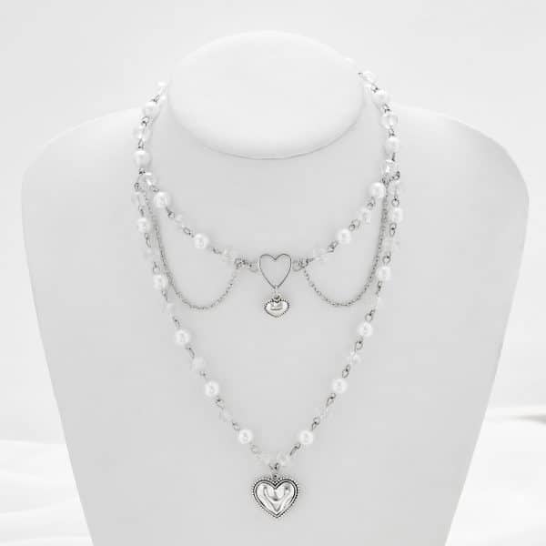 Fashion Sweet Hot Girl Love Multi-layer Pearl Necklace Female