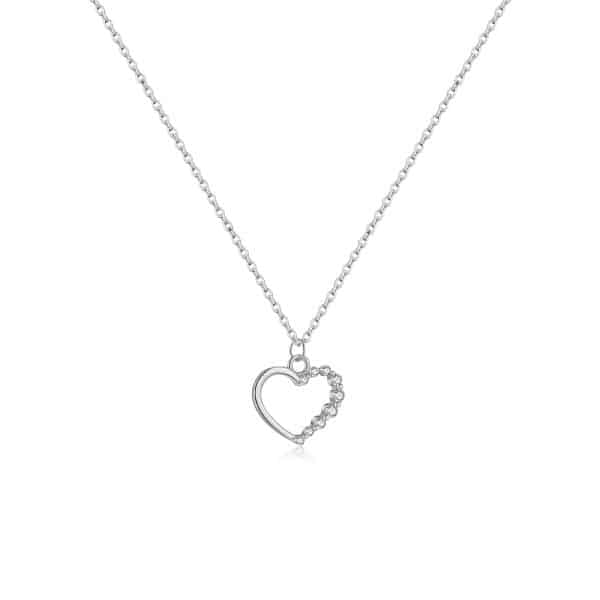 S925 Sterling Silver Hollow Heart Necklace