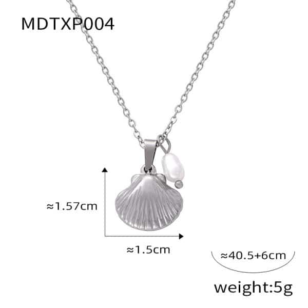 French Vintage Shell Jeweled Pendant Design Sense