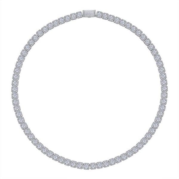 Square Rock Candy Chain Personalized Design Moissanite Cuban Chain Necklace