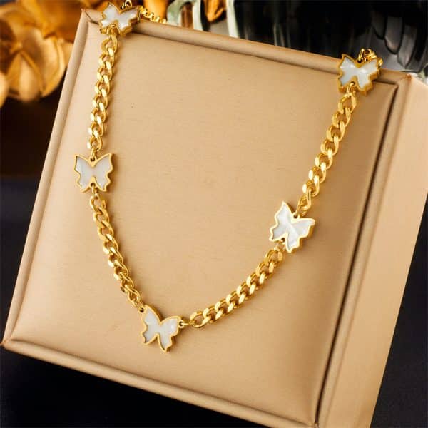 Fashion Minority Design Multi-layer Twin Butterfly XINGX Pendant Eyes Diamond-studded Necklace