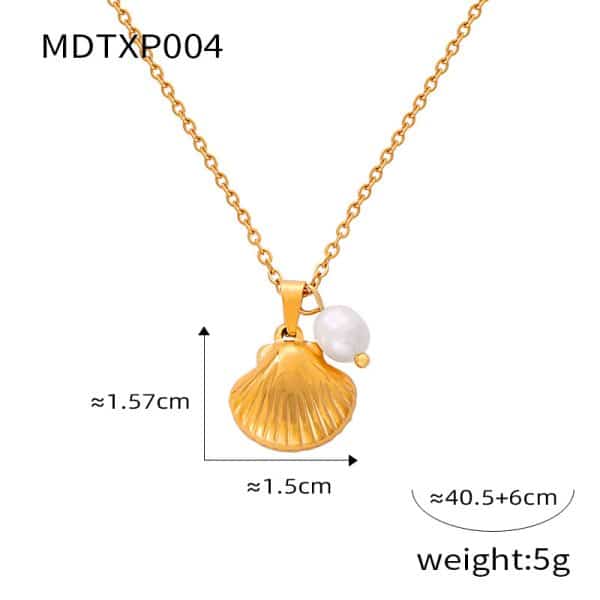 French Vintage Shell Jeweled Pendant Design Sense