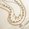 Stainless Steel Freshwater Pearl Tiger Eye Stone Pendant Bead Necklace