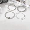 Artistic Retro Versatile Metal Chain Square Diamond 4-piece Set