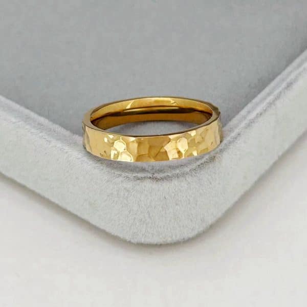 Popular Titanium Steel Beating Pattern Ring Unisex