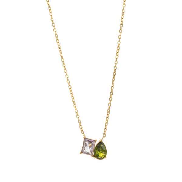 Women's All-match Twelve Birthstone Pendant Stainless Steel Necklace