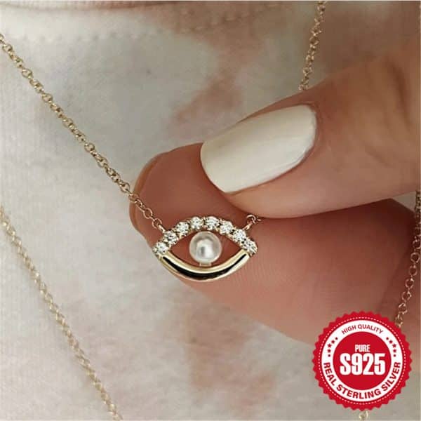 Fashion Personality Pearl Devil's Eye Necklace