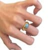 Vintage Court Style Refined And Simple Asterism Turquoise Ring
