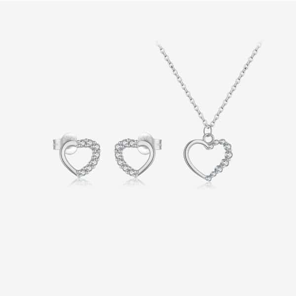 S925 Sterling Silver Hollow Heart Necklace