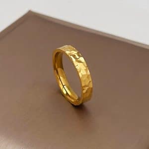 Popular Titanium Steel Beating Pattern Ring Unisex