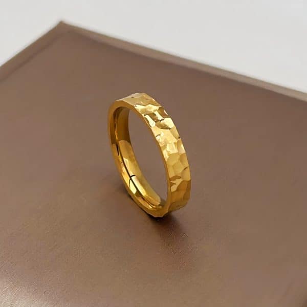 Popular Titanium Steel Beating Pattern Ring Unisex