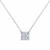 925 Silver Luxury Enclosure 4 Karat Ledean Square White Diamond Clavicle Necklace