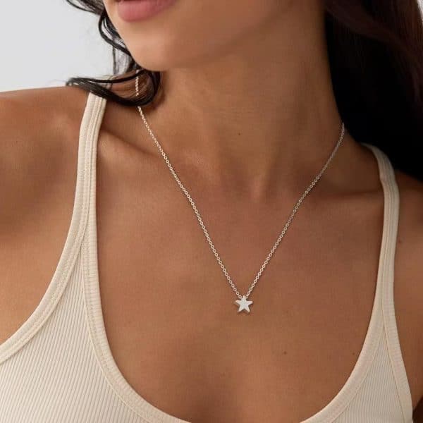 Simple Stainless Steel Pendant Necklace For Women