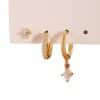 High Sense Inlaid Zircon Fashion Diamond Pendant Ear Ring Ear Clip Ear Studs Ladies Three-piece Set
