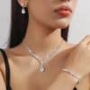 Exquisite Claw Chain Necklace And Earrings Suite Two-piece Set Water Drops