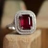Copper Rhinestone Square Princess Ring