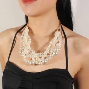 Ornament Exaggerated Woven Clavicle Chain Elegant Necklace Earrings