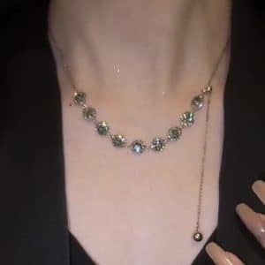 High-grade Light Luxury Crystal Diamond Pull Clavicle Chain Neck Chain