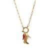 12 Birthstone Pendant Open End Ring Necklace