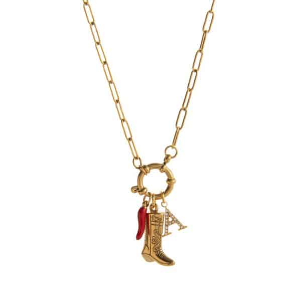12 Birthstone Pendant Open End Ring Necklace