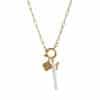 12 Birthstone Pendant Open End Ring Necklace