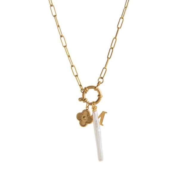 12 Birthstone Pendant Open End Ring Necklace