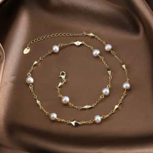 Yunlian Jewelry S925 Sterling Silver Necklace Natural Baroque Pearl Necklace