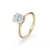 5A Oval Zircon Ring Female Copper Plating 14K Gold High-grade Light Luxury