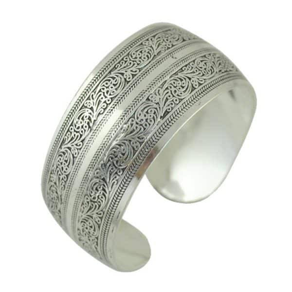 Ethnic Style Carved Open Miao Silver Bracelet