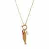 12 Birthstone Pendant Open End Ring Necklace