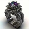 Women's Ring Rose Inlaid Zircon Ornament