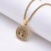 Tree Of Life Hollow Zircon Pendant European And American Style Personalized Titanium Steel Necklace For Men