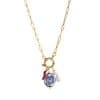 12 Birthstone Pendant Open End Ring Necklace