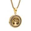 Tree Of Life Hollow Zircon Pendant European And American Style Personalized Titanium Steel Necklace For Men