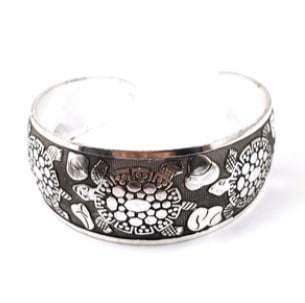 Ethnic Style Carved Open Miao Silver Bracelet