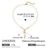 Classic Style 18K Gold Stainless Steel Necklace With White Diamond Eight-pointed Stars