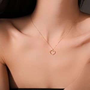 S925 Sterling Silver Hollow Heart Necklace
