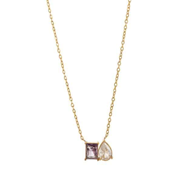 Women's All-match Twelve Birthstone Pendant Stainless Steel Necklace