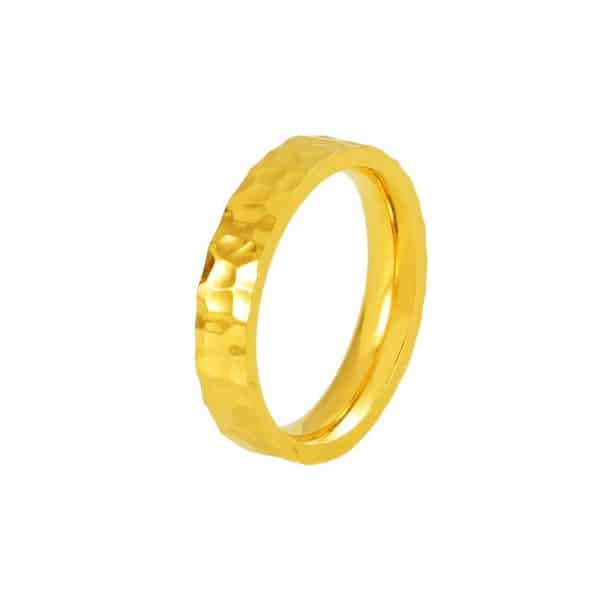 Popular Titanium Steel Beating Pattern Ring Unisex