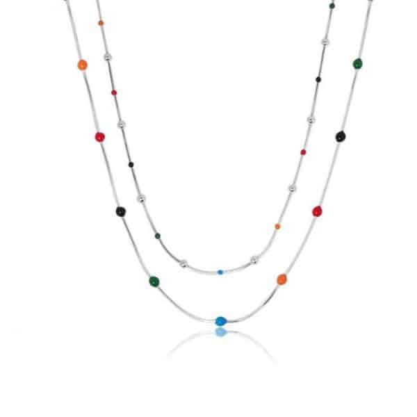 Sugar Snap Peas Colorful Dopamine Ball Beaded Necklace