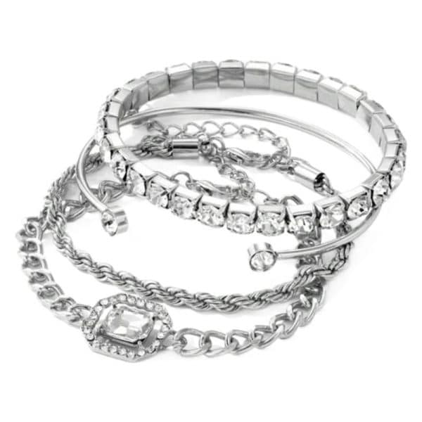 Artistic Retro Versatile Metal Chain Square Diamond 4-piece Set