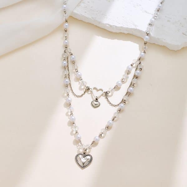 Fashion Sweet Hot Girl Love Multi-layer Pearl Necklace Female