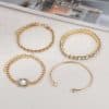 Artistic Retro Versatile Metal Chain Square Diamond 4-piece Set